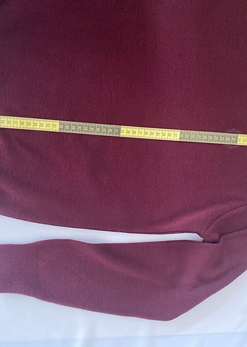 Bordo erkek Kazak, Bisiklet Yaka, Salaş - Görsel 2