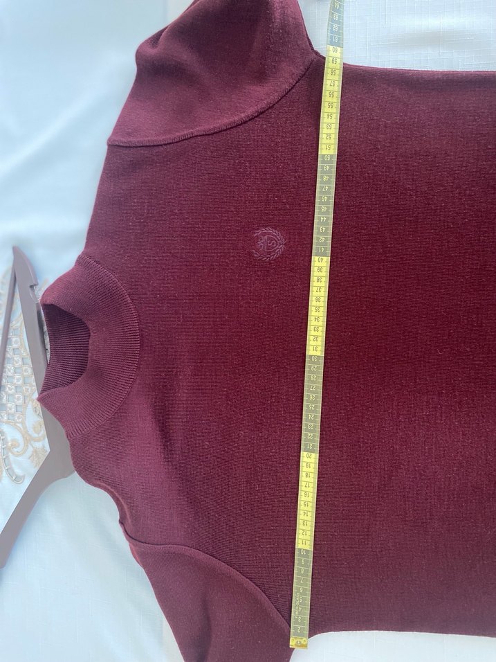 Bordo erkek Kazak, Bisiklet Yaka, Salaş - Görsel 3