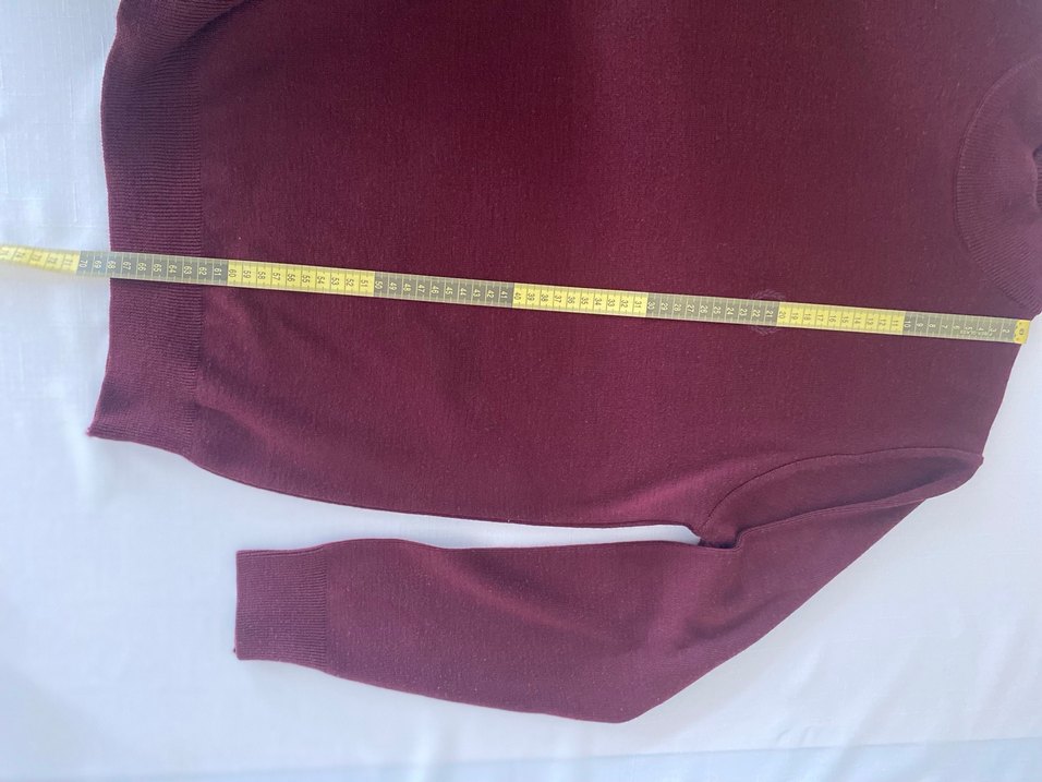 Bordo erkek Kazak, Bisiklet Yaka, Salaş - Görsel 2