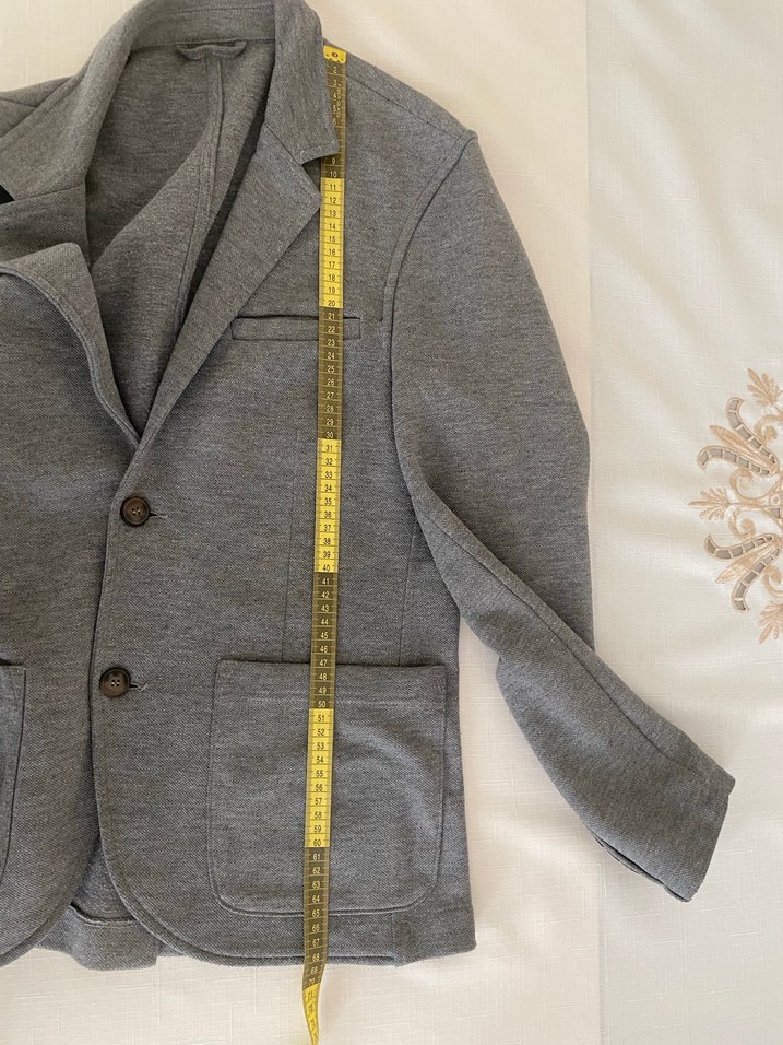 Düğmeli Gri Erkek Ceket - Görsel 4