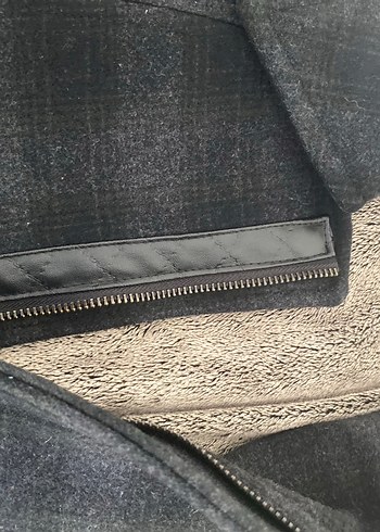 Gri ekoseli Erkek kaşe kaban - Görsel 9