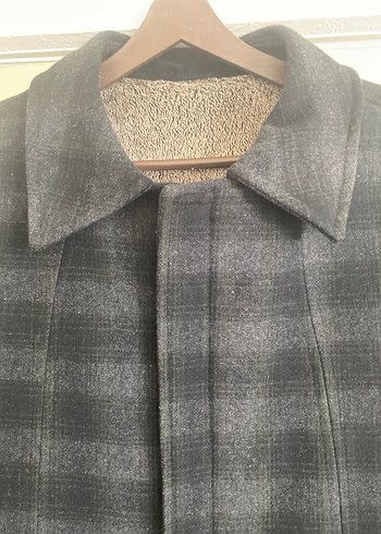 Gri ekoseli Erkek kaşe kaban - Görsel 2