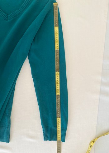 Turkuaz V Yaka Erkek Triko Kazak - Görsel 4