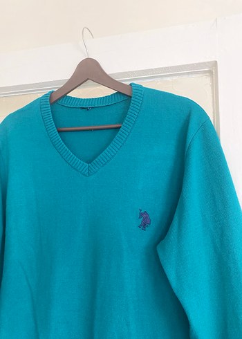 Turkuaz V Yaka Erkek Triko Kazak - Görsel 7