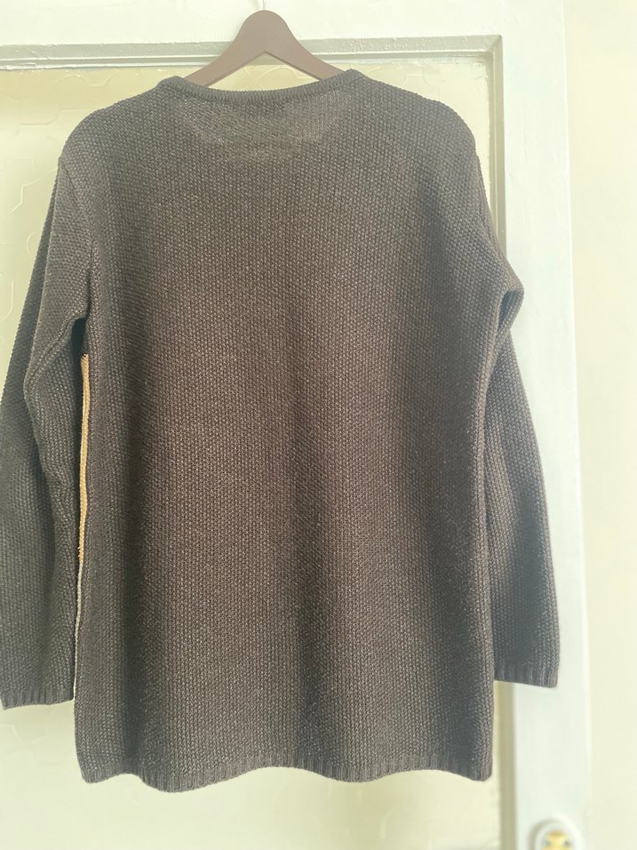 Erkek Kahverengi Triko Kazak - Görsel 2