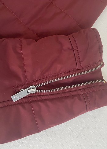 Bordo Fermuarlı erkek Mont - Görsel 7