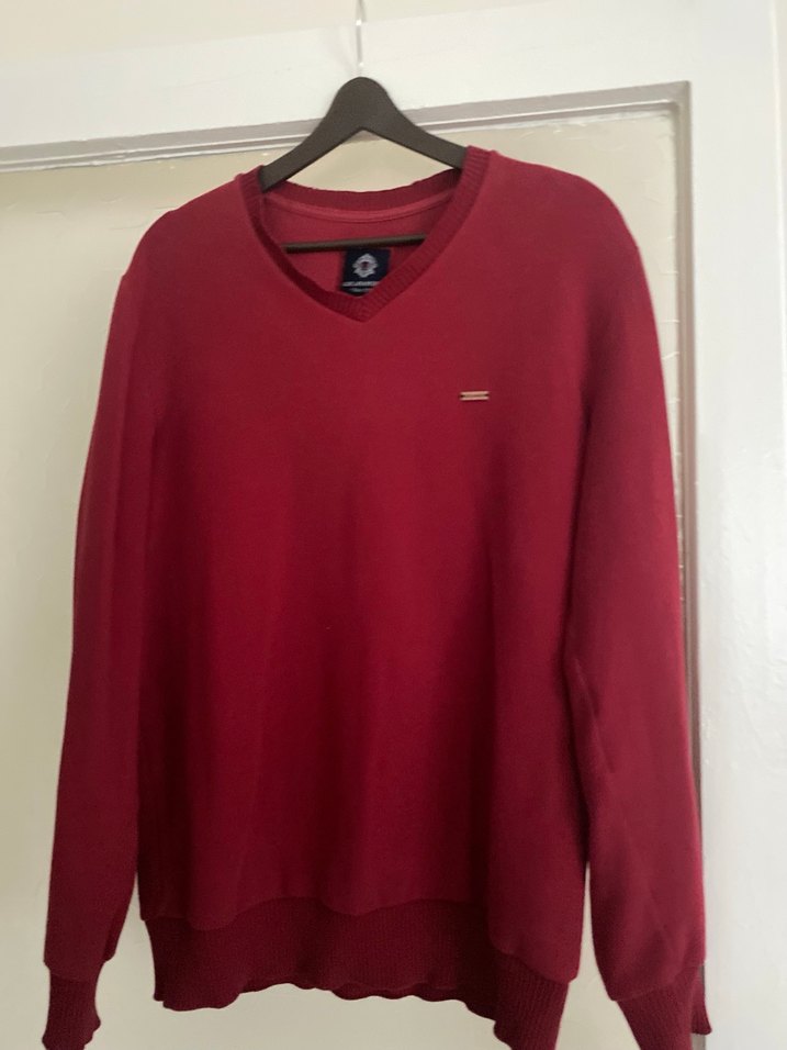 Bordo V Yaka Erkek Triko Kazak - Görsel 2