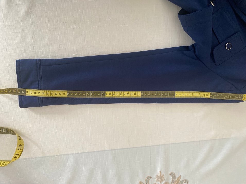 Lacivert Uzun Düğmeli Kadın Kaban - Görsel 5