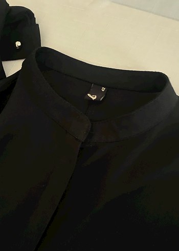 Düğmeli Siyah Uzun Kollu Tunik - Görsel 4
