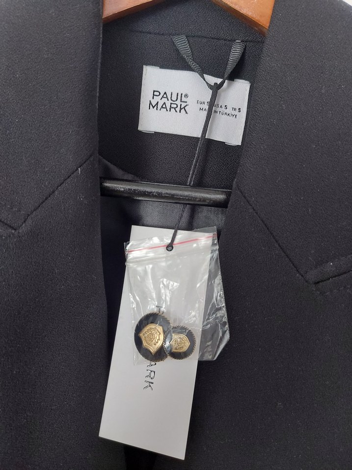 Düğmeli Siyah Kadın Blazer Ceket - Görsel 3