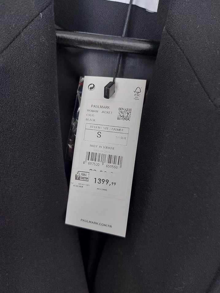 Düğmeli Siyah Kadın Blazer Ceket - Görsel 4