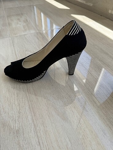 Platform topuk zebra desenli ayakkabı - Görsel 2