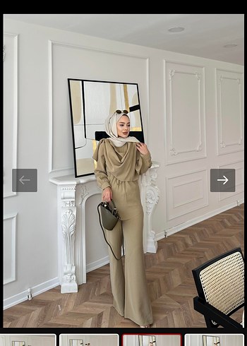 Drape yakalı tesettür alt üst takım