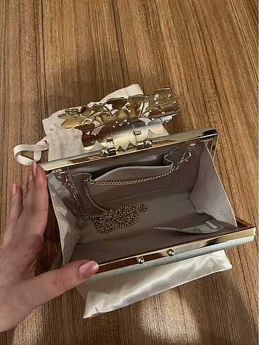 Beden gri Renk clutch çanta
