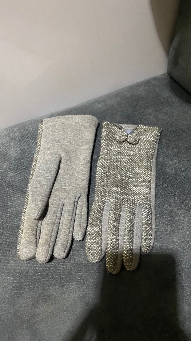 Gri Örgü Kadın Eldiveni - Görsel 2