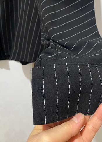 Kadın Siyah Çizgili Kuşaklı takım - Görsel 8