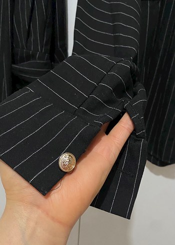 Kadın Siyah Çizgili Kuşaklı takım - Görsel 3