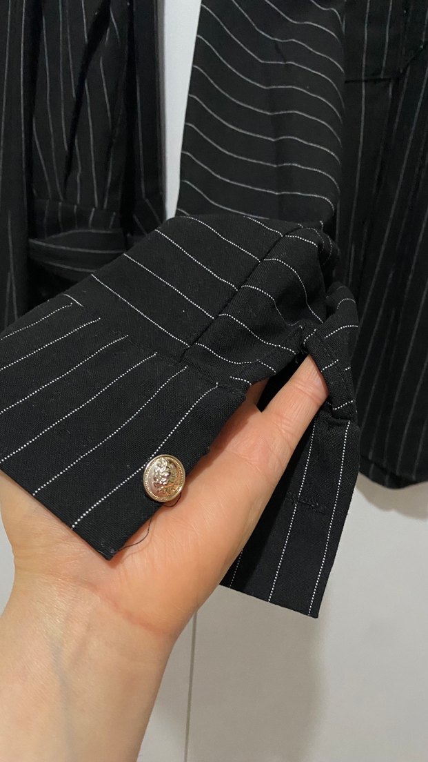 Kadın Siyah Çizgili Kuşaklı takım - Görsel 3