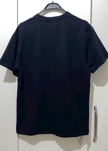 Siyah Kısa Kollu Gevşek Kesim Tişört - Görsel 2