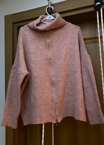 Pudra Kadın Yumuşak Örgü Boğazlı Kazak - Görsel 2