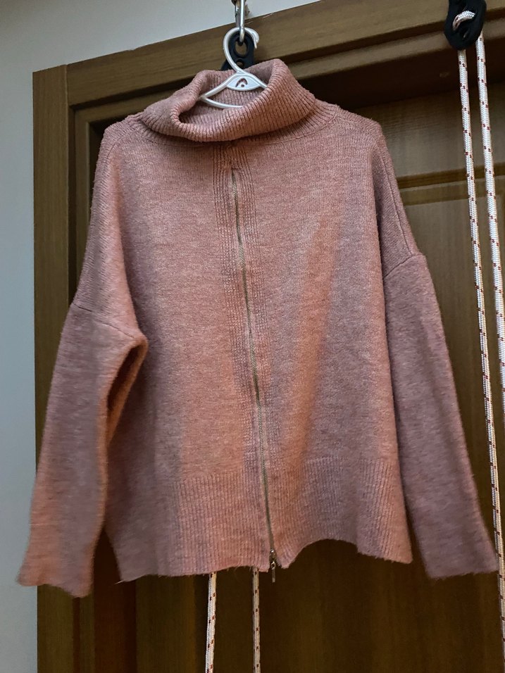 Pudra Kadın Yumuşak Örgü Boğazlı Kazak - Görsel 2