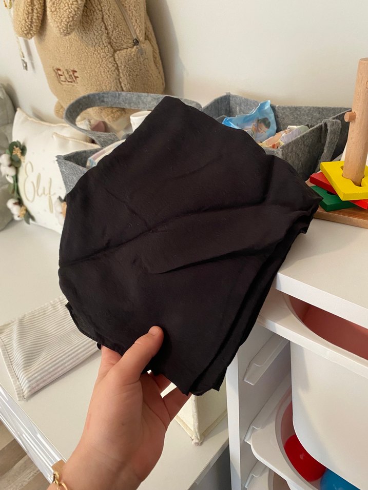 Siyah Parlak kadın eşarp Siyane - Görsel 2