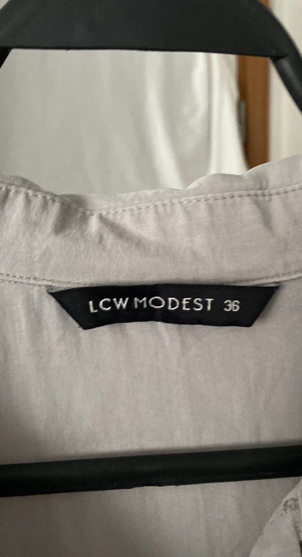 Gri Düğmeli Keten Kadın Gömlek - Görsel 2