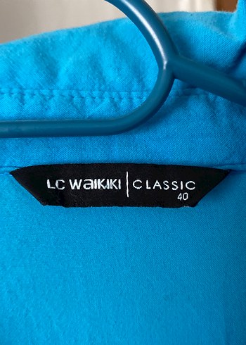 Düğmeli Mavi Keten Kadın Gömlek - Görsel 2