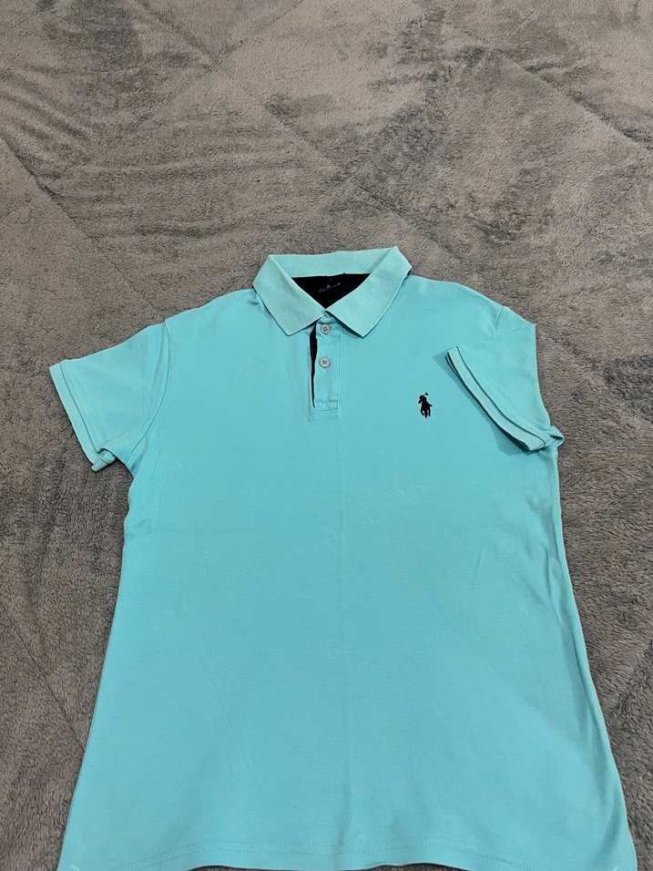 Turkuaz Düğmeli Kısa Kollu Erkek Polo Tişört - Görsel 2