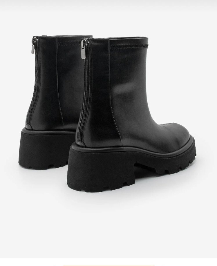 Siyah Fermuarlı Kadın Topuklu Bot - Görsel 3