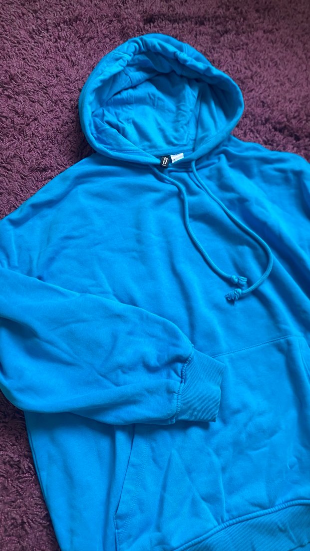 Mavi Kapüşonlu Kadın Sweatshirt - Görsel 2