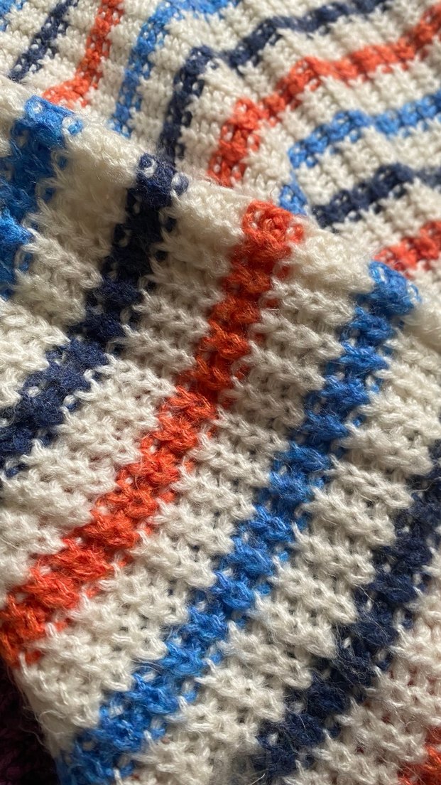 Çizgili Bohem Kadın Triko Kazak - Görsel 3