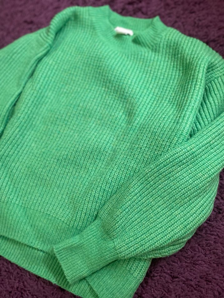 Yeşil Örgü Kadın Kazak - Görsel 4