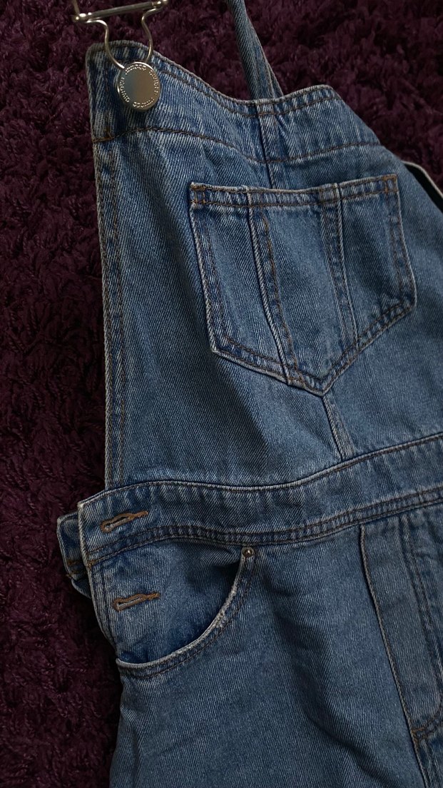 Kadın Lacivert Denim Askılı Midi Bahçıvan Elbise - Görsel 2