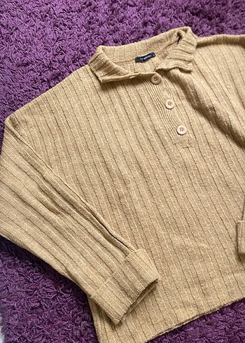 Düğmeli triko kazak - Görsel 2