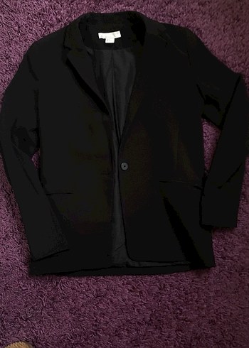 Düğmeli Siyah Kadın Blazer Ceket - Görsel 2