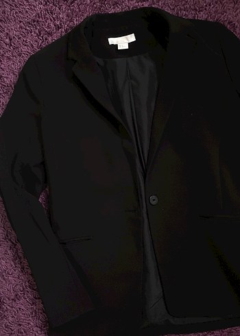 Düğmeli Siyah Kadın Blazer Ceket - Görsel 4