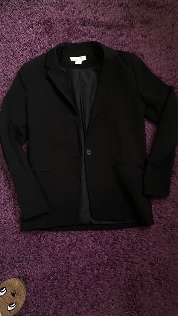 Düğmeli Siyah Kadın Blazer Ceket - Görsel 2