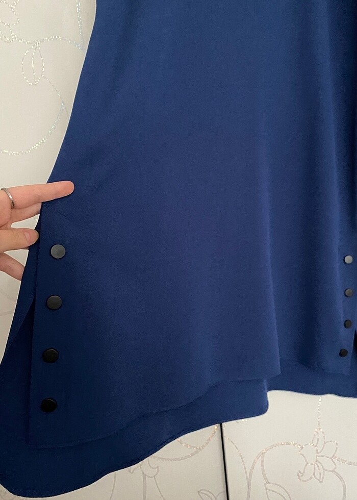 İndigo pantolon tunik takım - Görsel 5