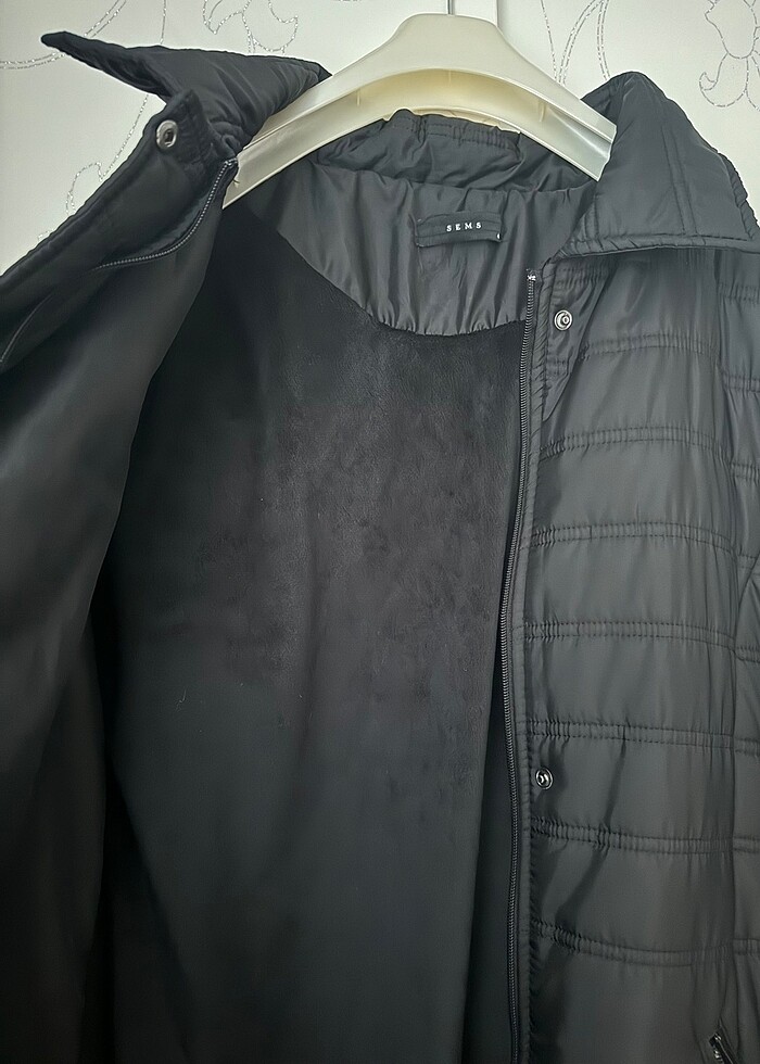 İçi süet uzun şişme mont 44 beden - Görsel 2