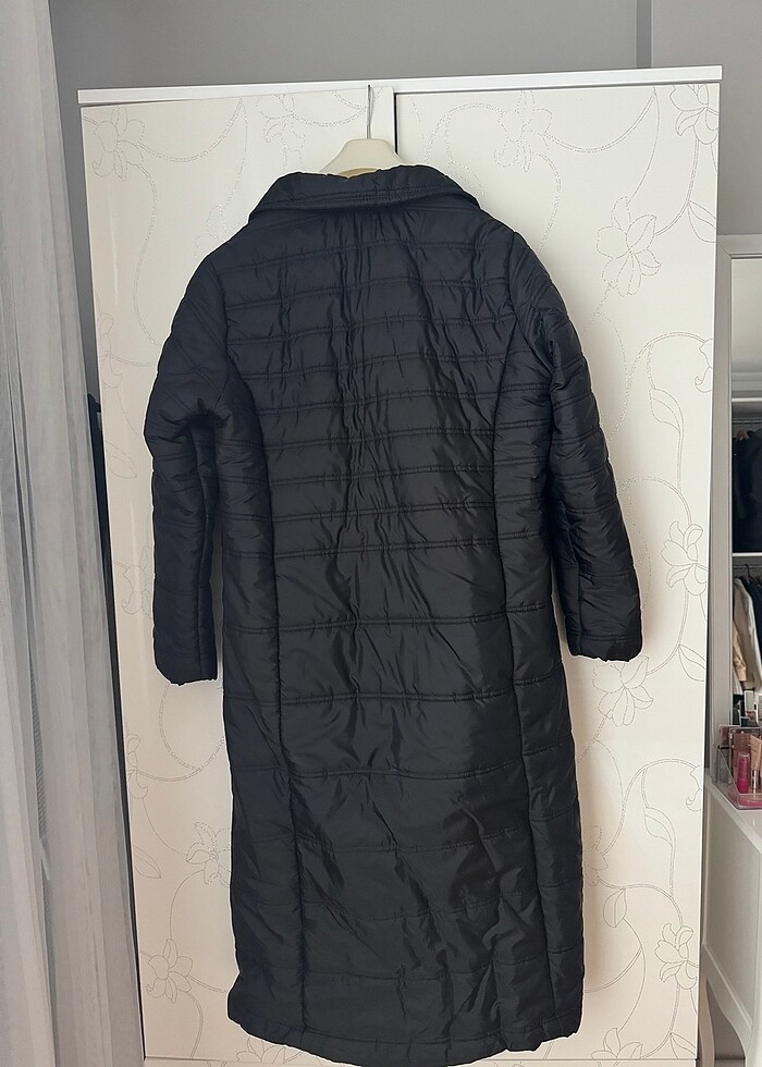 İçi süet uzun şişme mont 44 beden - Görsel 3