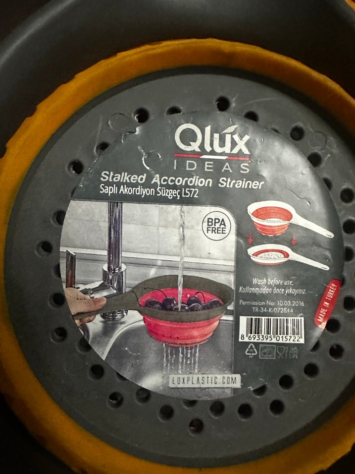 Gri ve Sarı Katlanabilir Mutfak Süzgeci Seti - Görsel 2