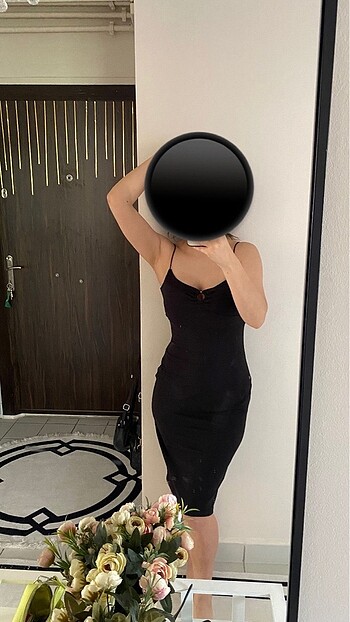 m Beden İp askılı elbise