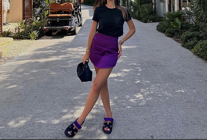 Zara saten mini etek