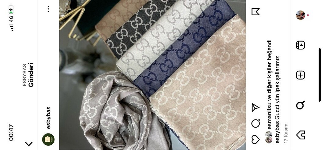 Gucci yün ipek şal