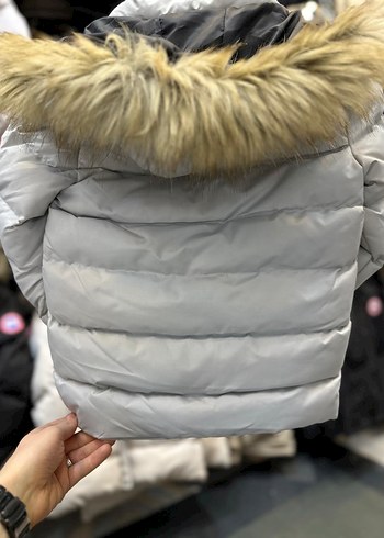 Kürk Detaylı Gri Erkek Çocuk Mont - Görsel 4