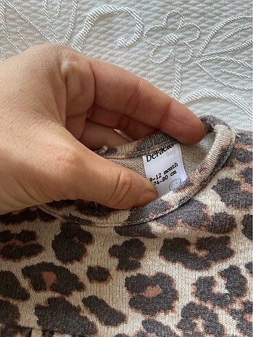 9-12 Ay Beden Leopar kız bebek elbise
