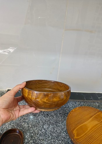 Beden Koyu Kahverengi Ahşap Tabak ve Sunum Seti