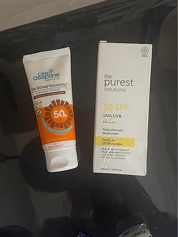 cire aseptine ve the purest güneş kremi