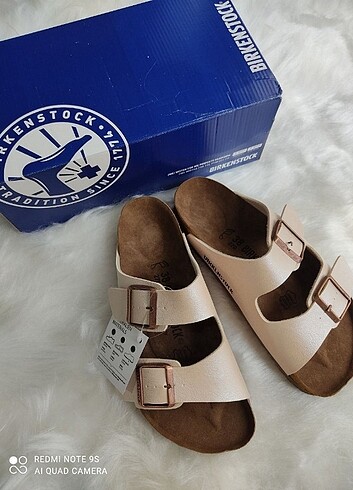 Birkenstock Arizona bayan terlik deri bej